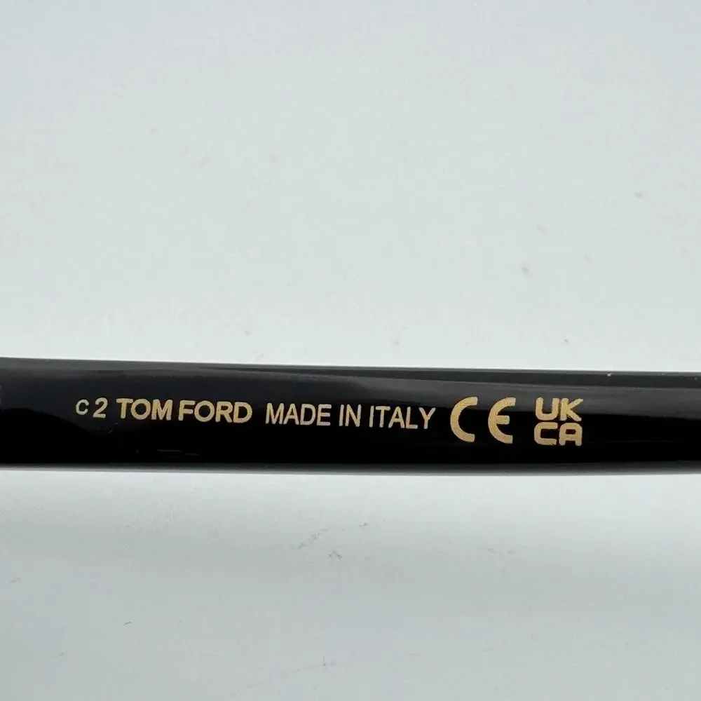 Tom Ford Sunglasses TF1165-K 01A Black Gold Horn Rim Gray Lens 54-20-145 New